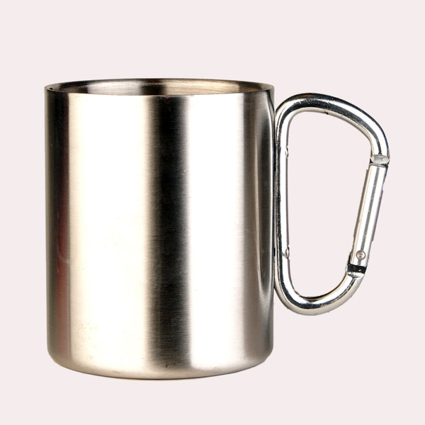 Edelstahlbecher mit Karabinergriff 0,3l