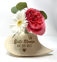 Holzherz mit Reagenzglas "Beste Mama auf der Welt"